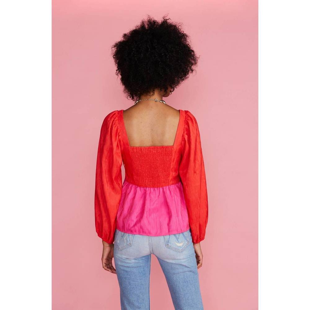 NEW CROSBY BY MOLLIE BURCH jamey top in red/pink - Picture 3 of 5